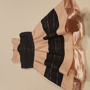 Beautiful blush and black hi low dress